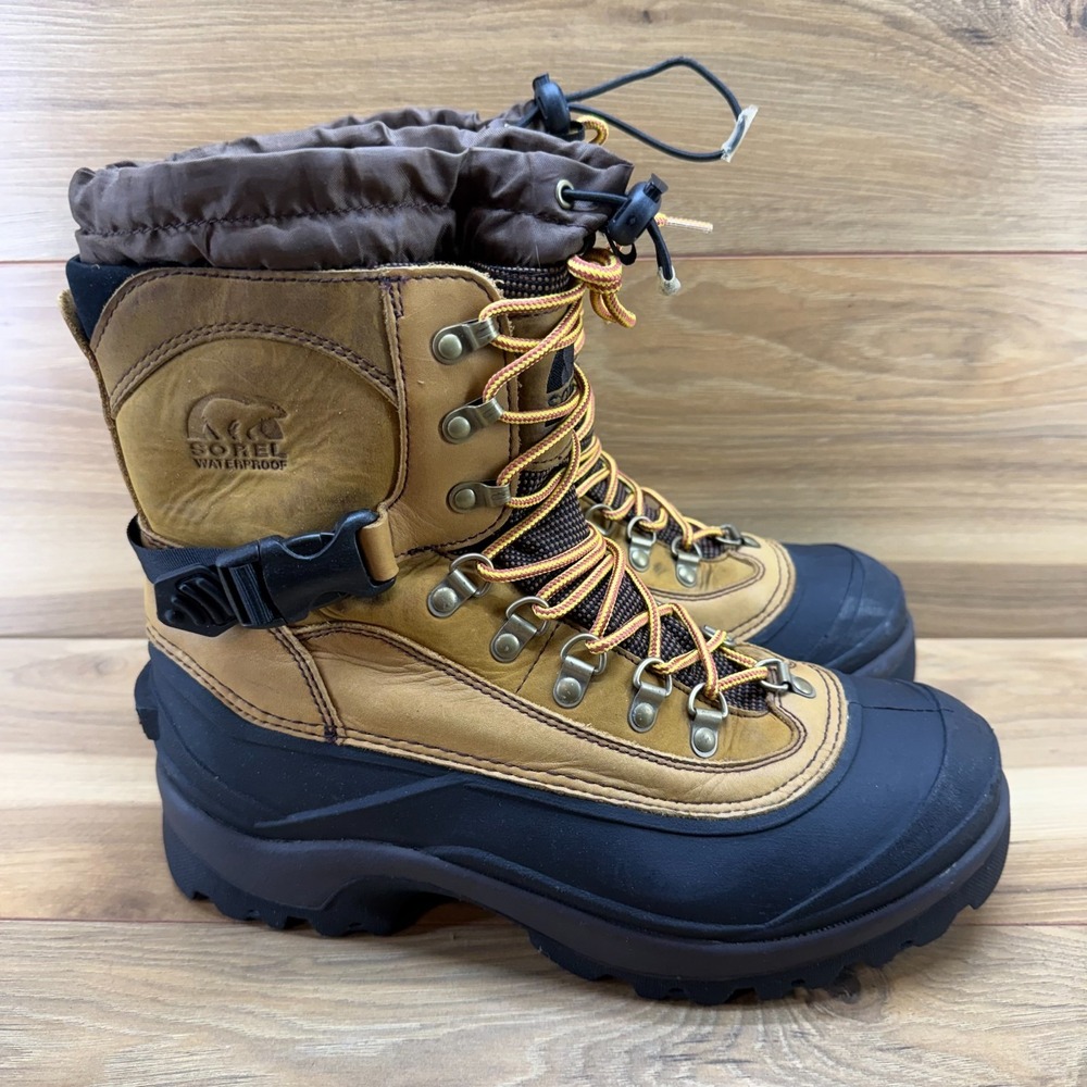 SOREL Conquest Hiking Boot Mens 11 Tan Leather Waterproof Snow Gorpcore Ski